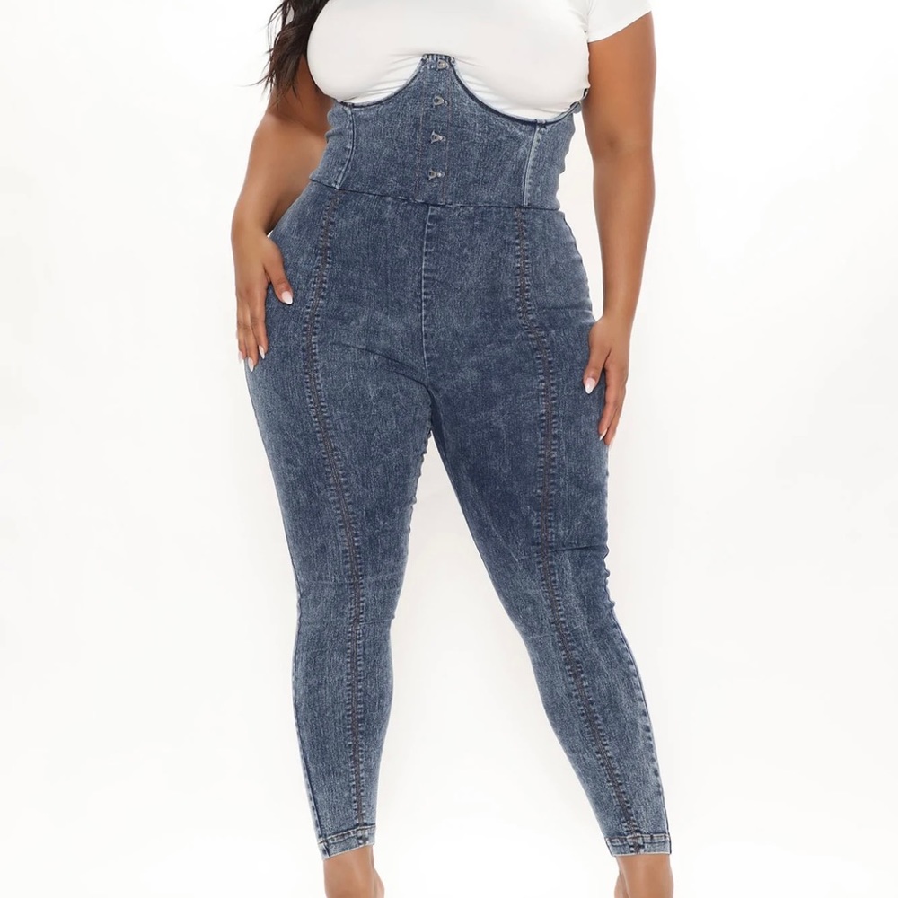 Fashion Nova Women’s Curve Jean Jumpsuit